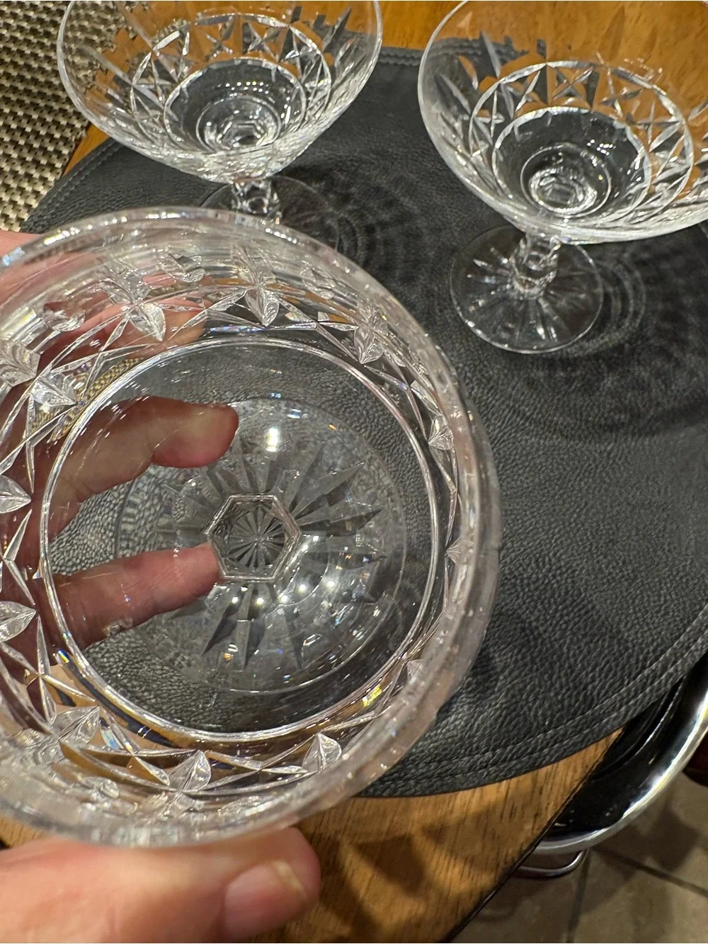 Vintage Waterford Kylemore Crystal 2 cocktail glasses and 1 brandy